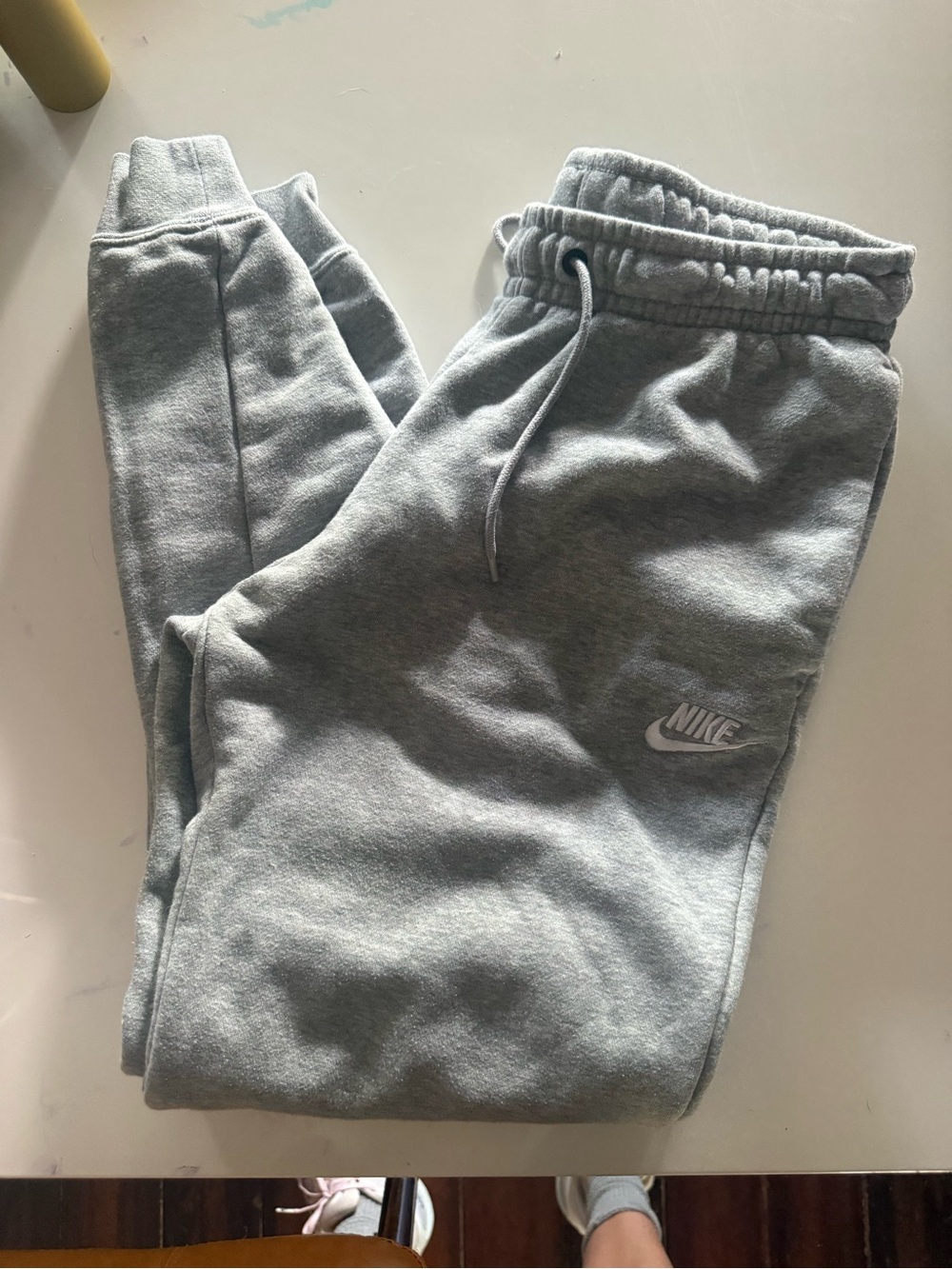 Nike Light Gray Joggers with White Swoosh